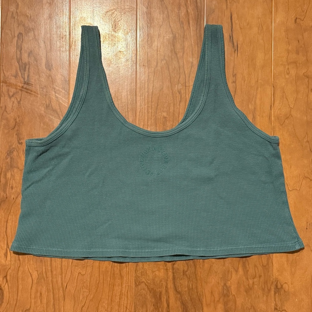 SET Active Teal Ribbed Crop Tank